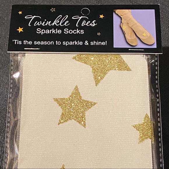 ⭐️HP⭐️ Star Sparkle Socks - Gold - Picture 6 of 8